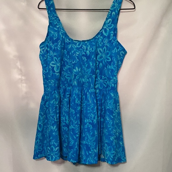 MAXINE  WO SIZE 24W ONE PIECE BATHING SUIT BLUE TROPICAL FLORAL PRINT CLEAN - Picture 10 of 10